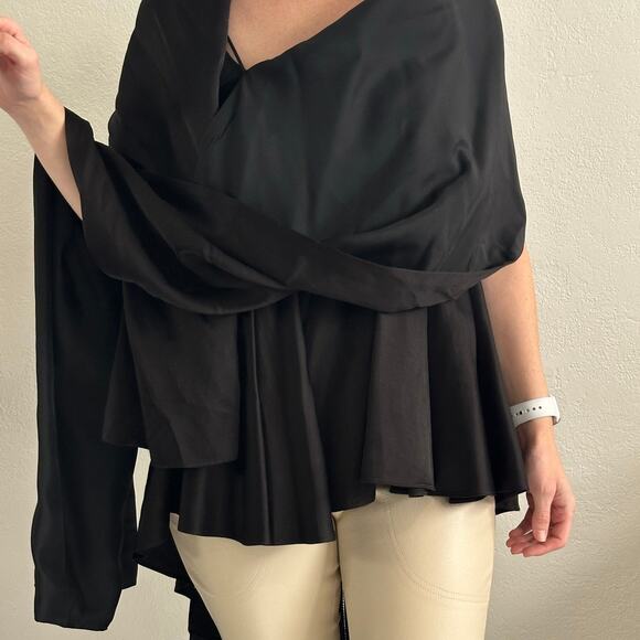 The Row Cobsen Multi Way Folded Wrap Top Black size US 2 - Picture 8 of 16